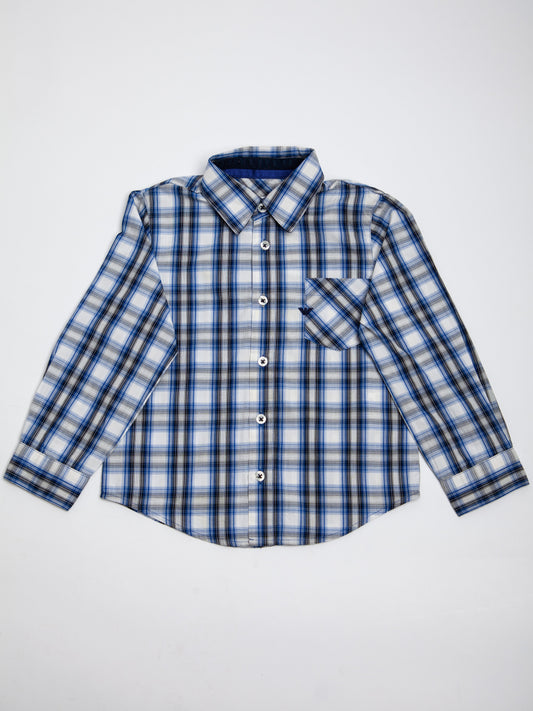 Average Armani Exchange Blue Cotton Plaid Shirt for Kids Size 2
