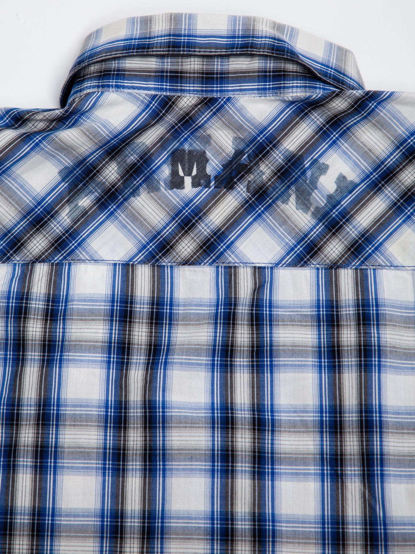 average armani exchange blue cotton plaid shirt for kids size 2
