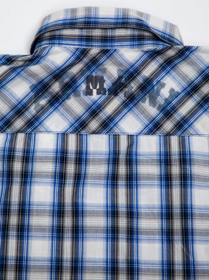 Average Armani Exchange Blue Cotton Plaid Shirt for Kids Size 2