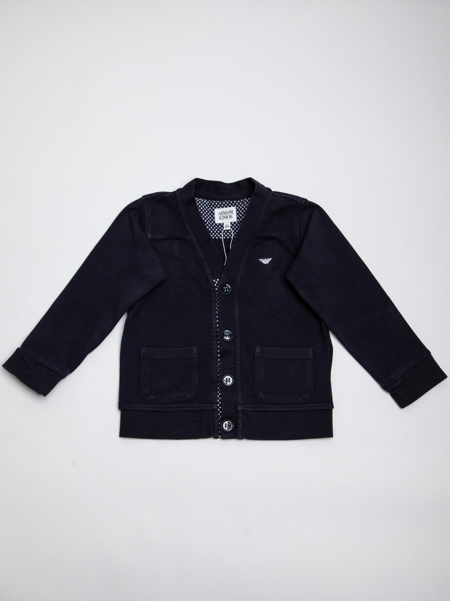 good armani exchange blue cotton cardigan for kids size 3