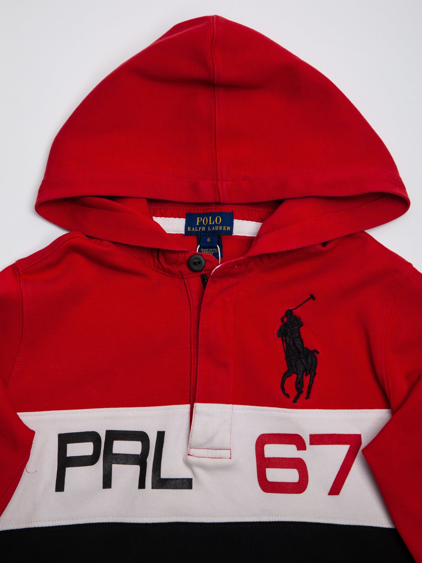 good polo ralph lauren kids red hooded sweatshirt size 8 prl 67