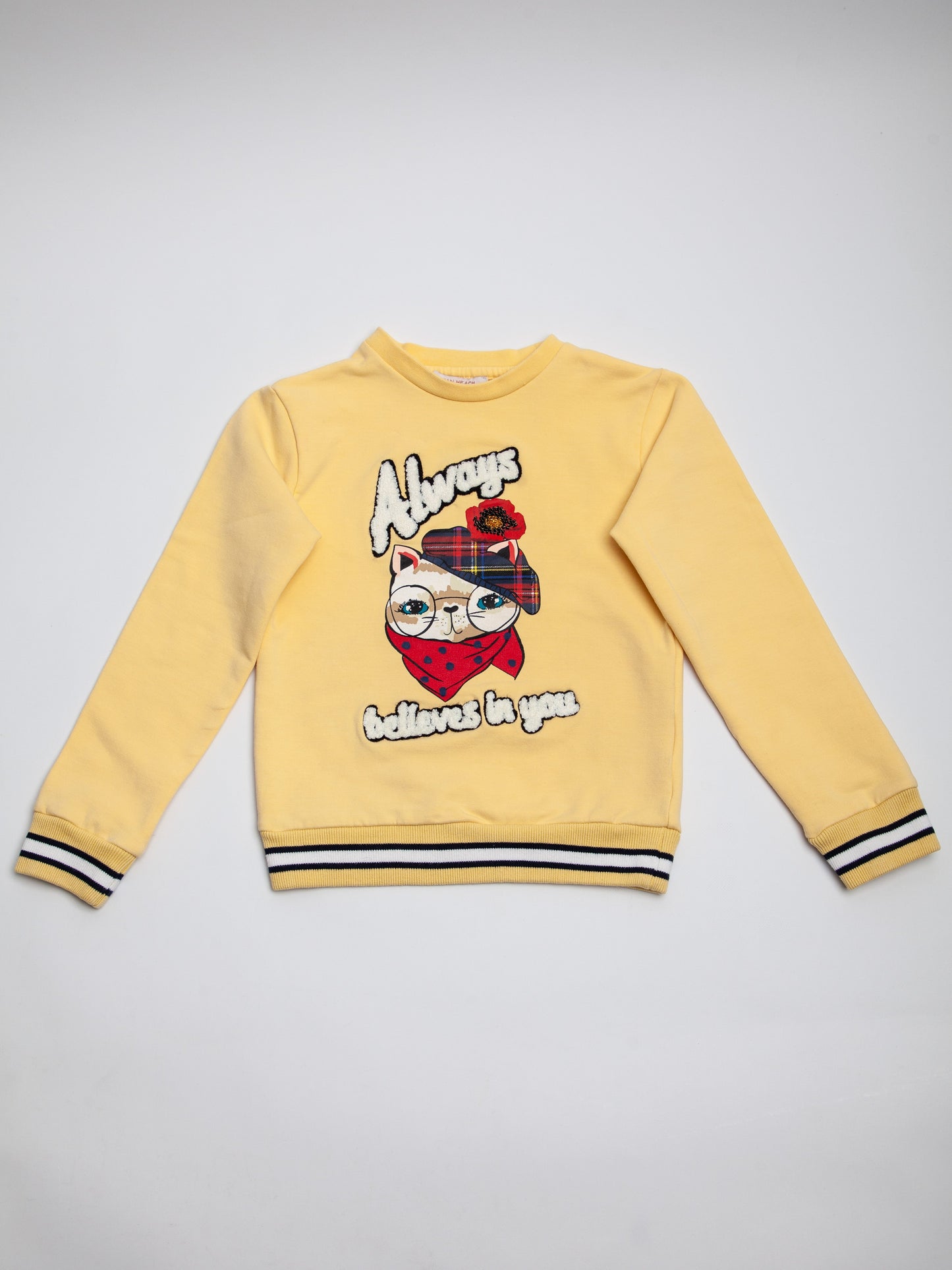good silvian heach yellow cotton sweatshirt size 8 for kids