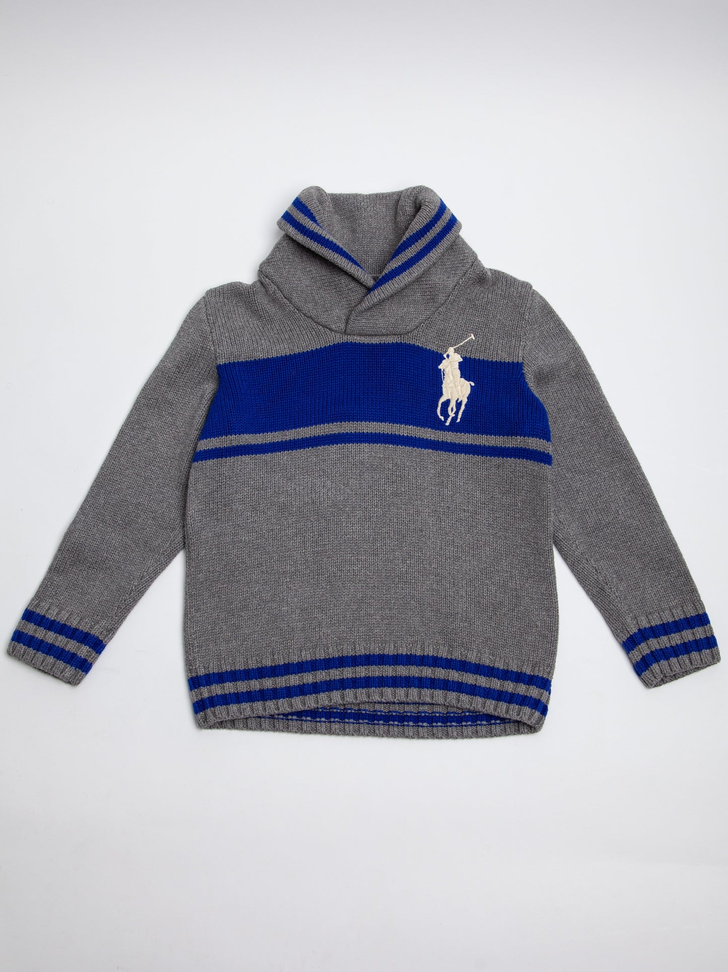 good ralph lauren gray cotton sweater size 8 for kids