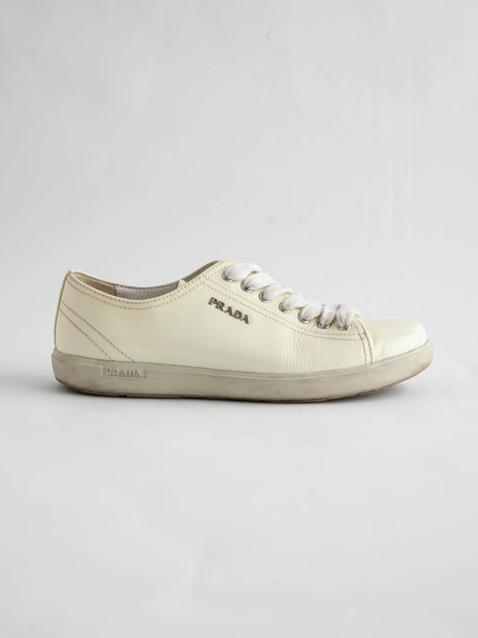 Average Condition Prada Yellow Lacquer Sneakers Size 36