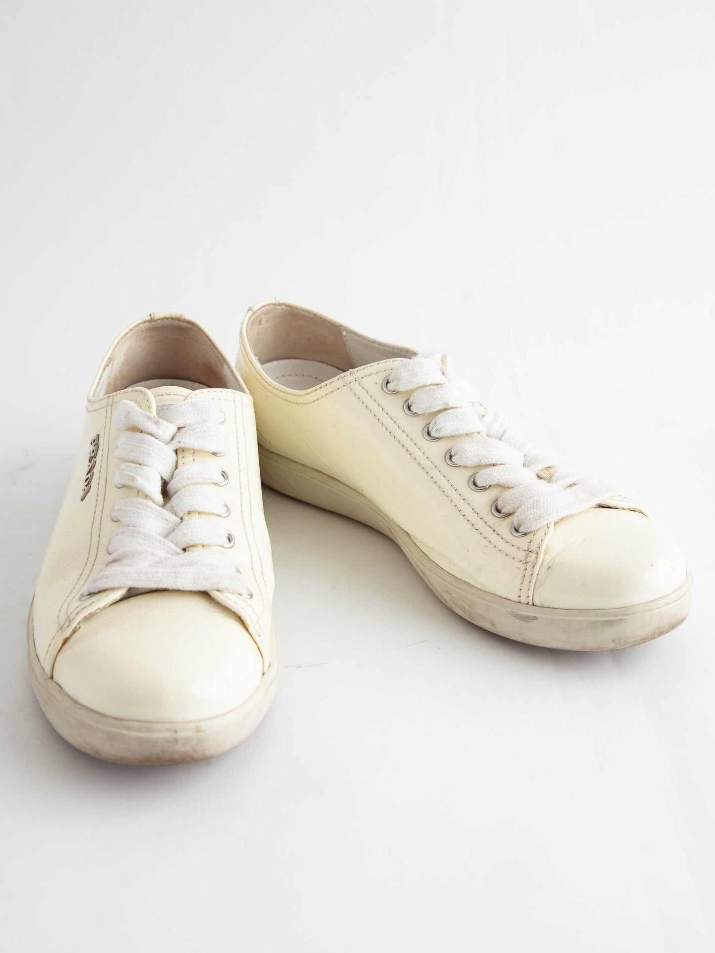 average condition prada yellow lacquer sneakers size 36