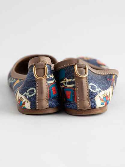 Average Etro Nautical Print Ballet Flats Fabric Size 36.5