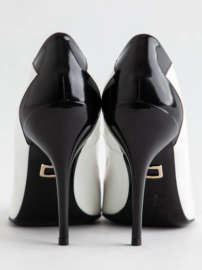 Good Roger Vivier High-Heeled Shoes White Black Cap Size 37