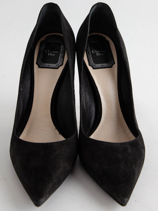 Average Condition Dior Black Genuine Suede High Heels Size 36