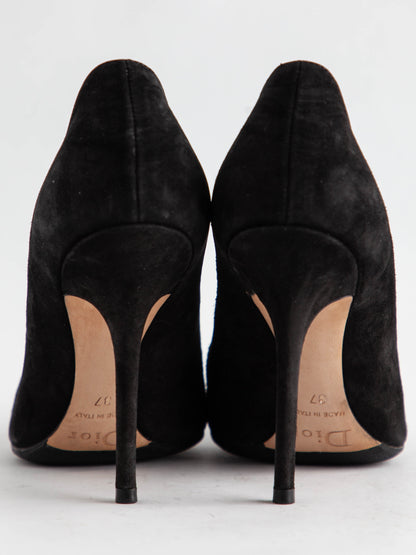 Average Condition Dior Black Genuine Suede High Heels Size 36