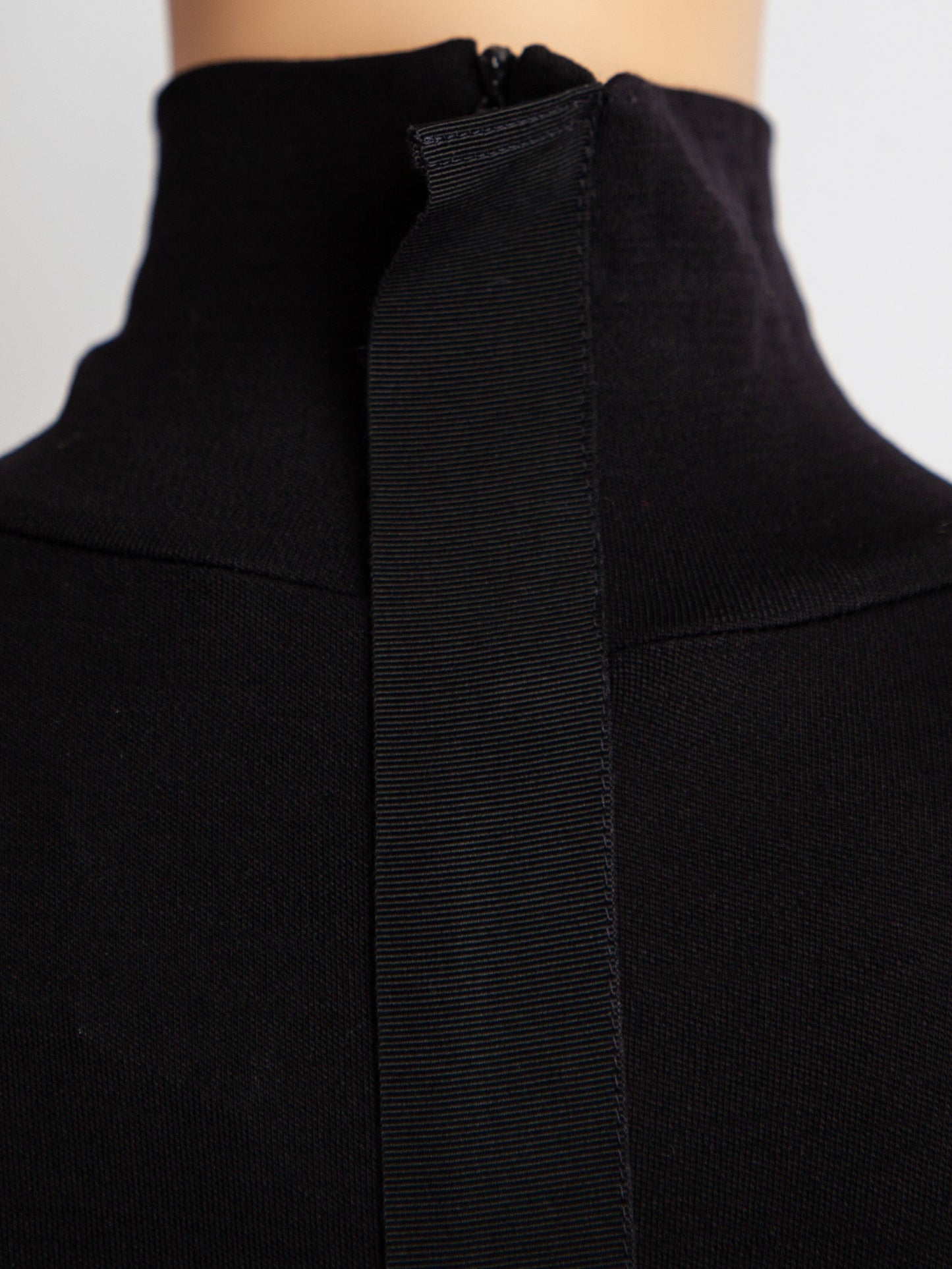 sportmax black silk long sleeve dress with draped skirt - excellent