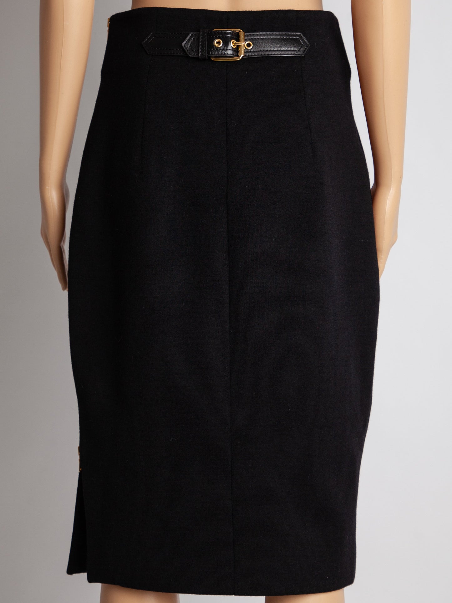 good emilio pucci black cashmere pencil skirt size xl