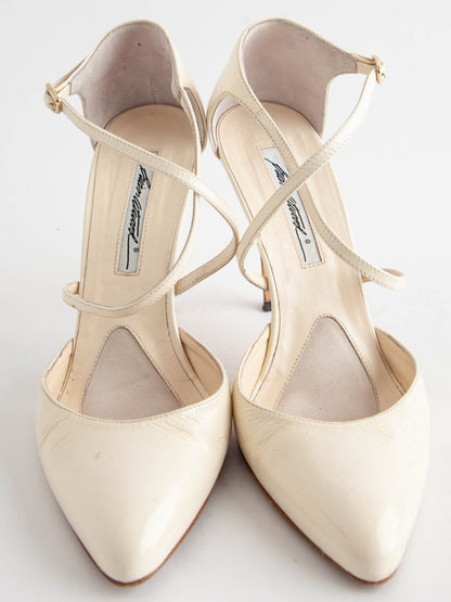 Average Brian Atwood White Leather Heels Size 39 Women