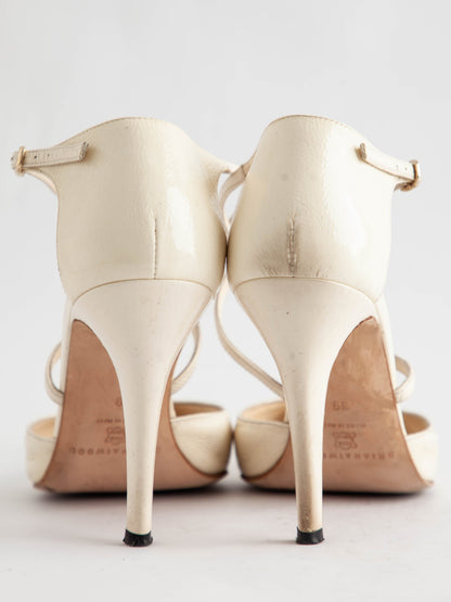 Average Brian Atwood White Leather Heels Size 39 Women