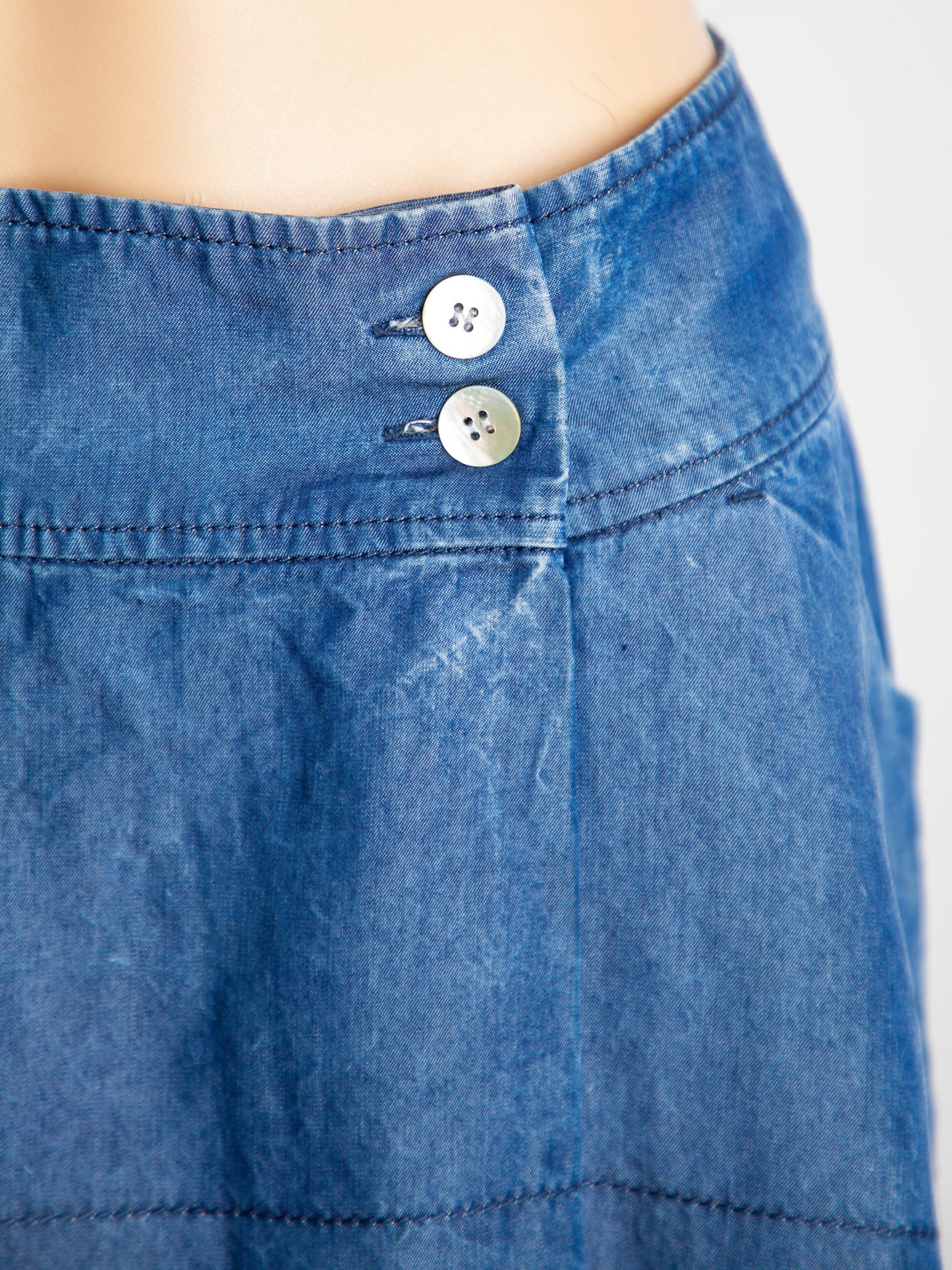 good emporio armani women's blue denim skirt size l a-line