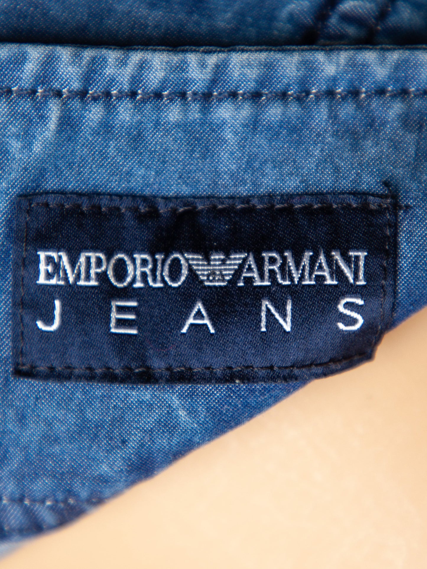 good emporio armani women's blue denim skirt size l a-line