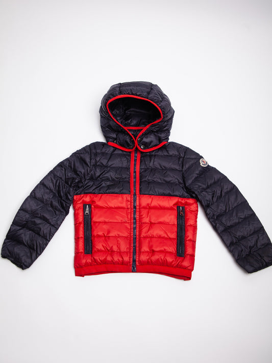 GOOD Moncler Red Puffer Jacket for Kids Size 5 with Hood