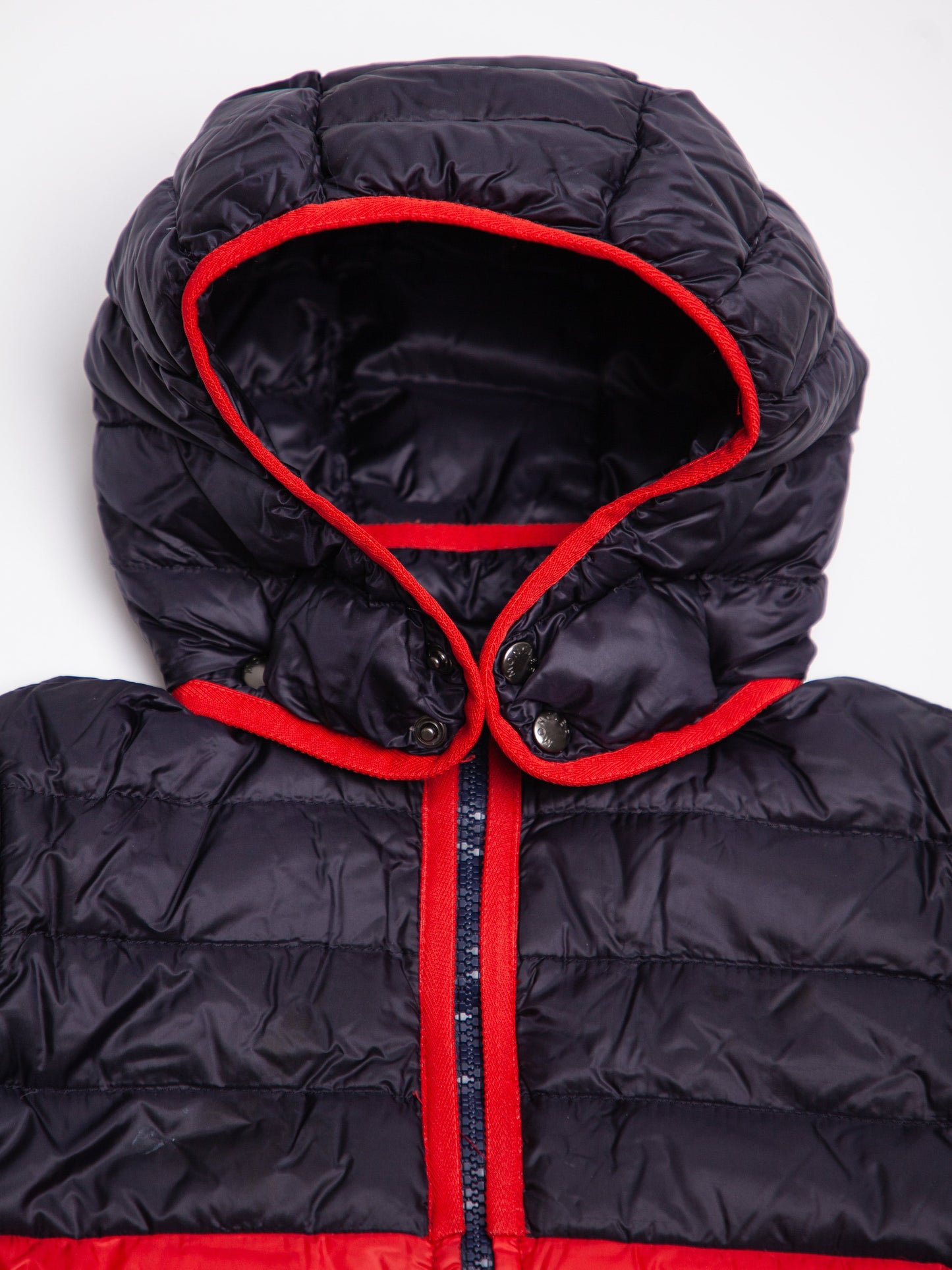 good moncler red puffer jacket for kids size 5 with hood