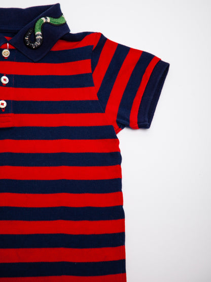 Good Gucci Kids Polo Shirt Blue Cotton Size 3 with Snake Design