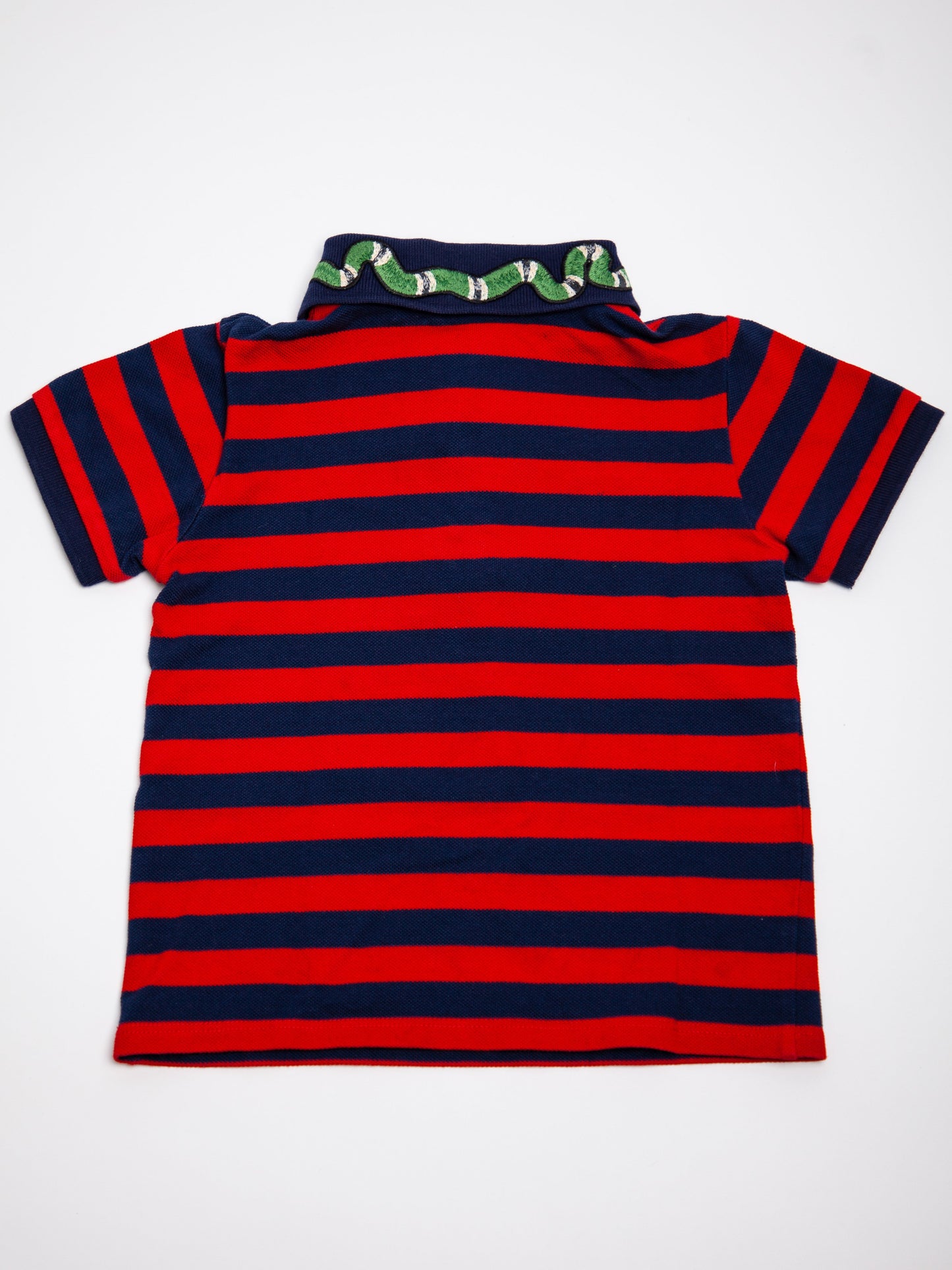 good gucci kids polo shirt blue cotton size 3 with snake design