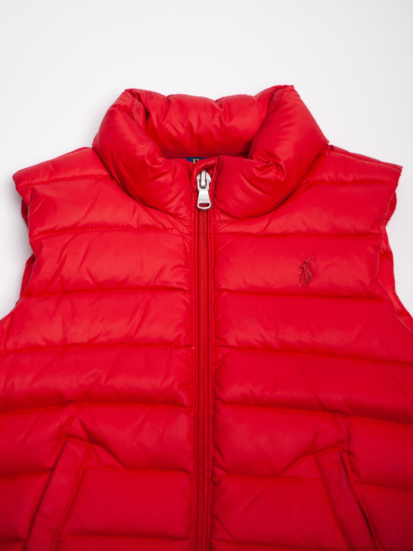 good ralph lauren red puffer vest for kids size 5