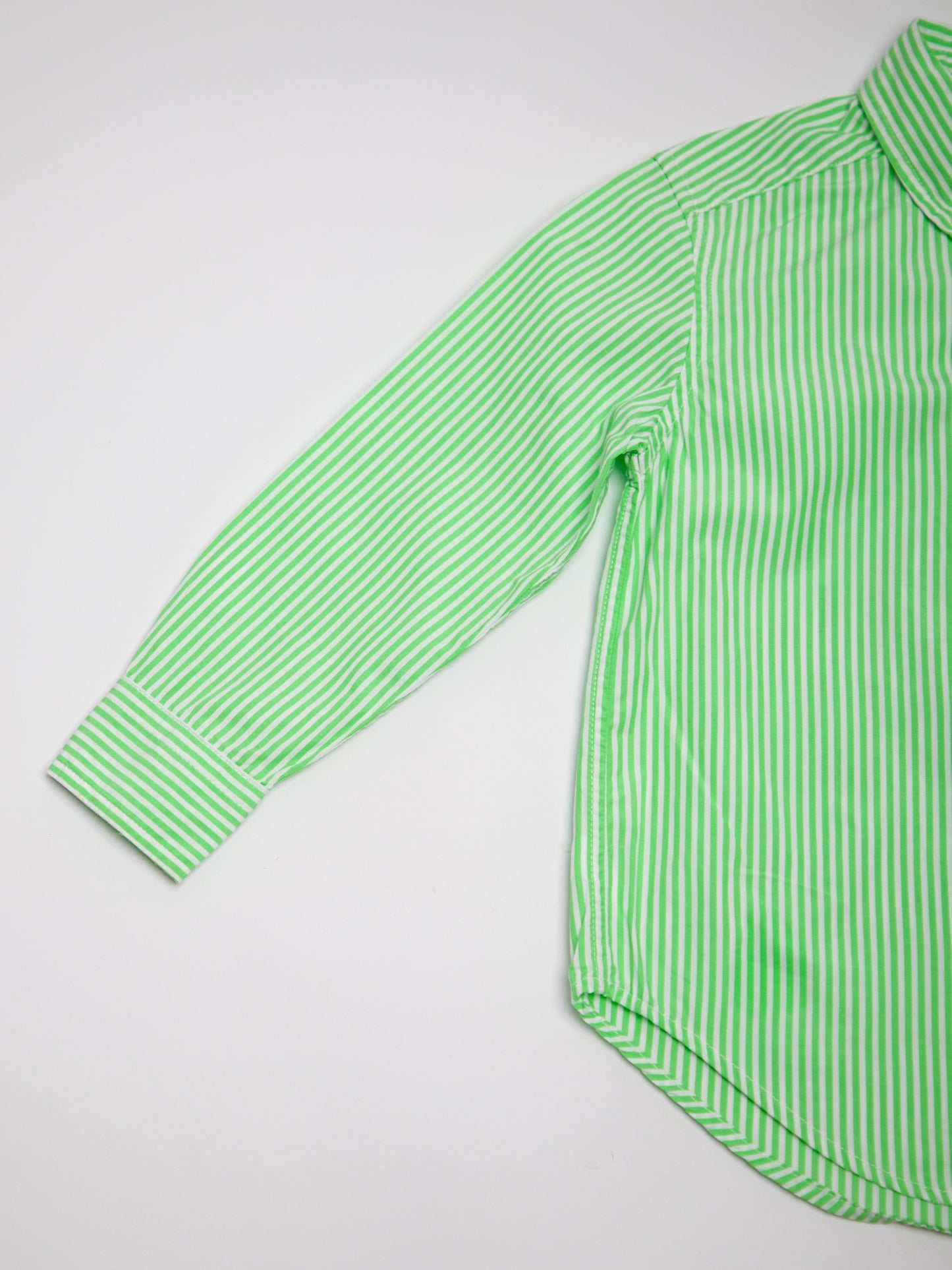 good ralph lauren white cotton striped button-up shirt size 3 for kids