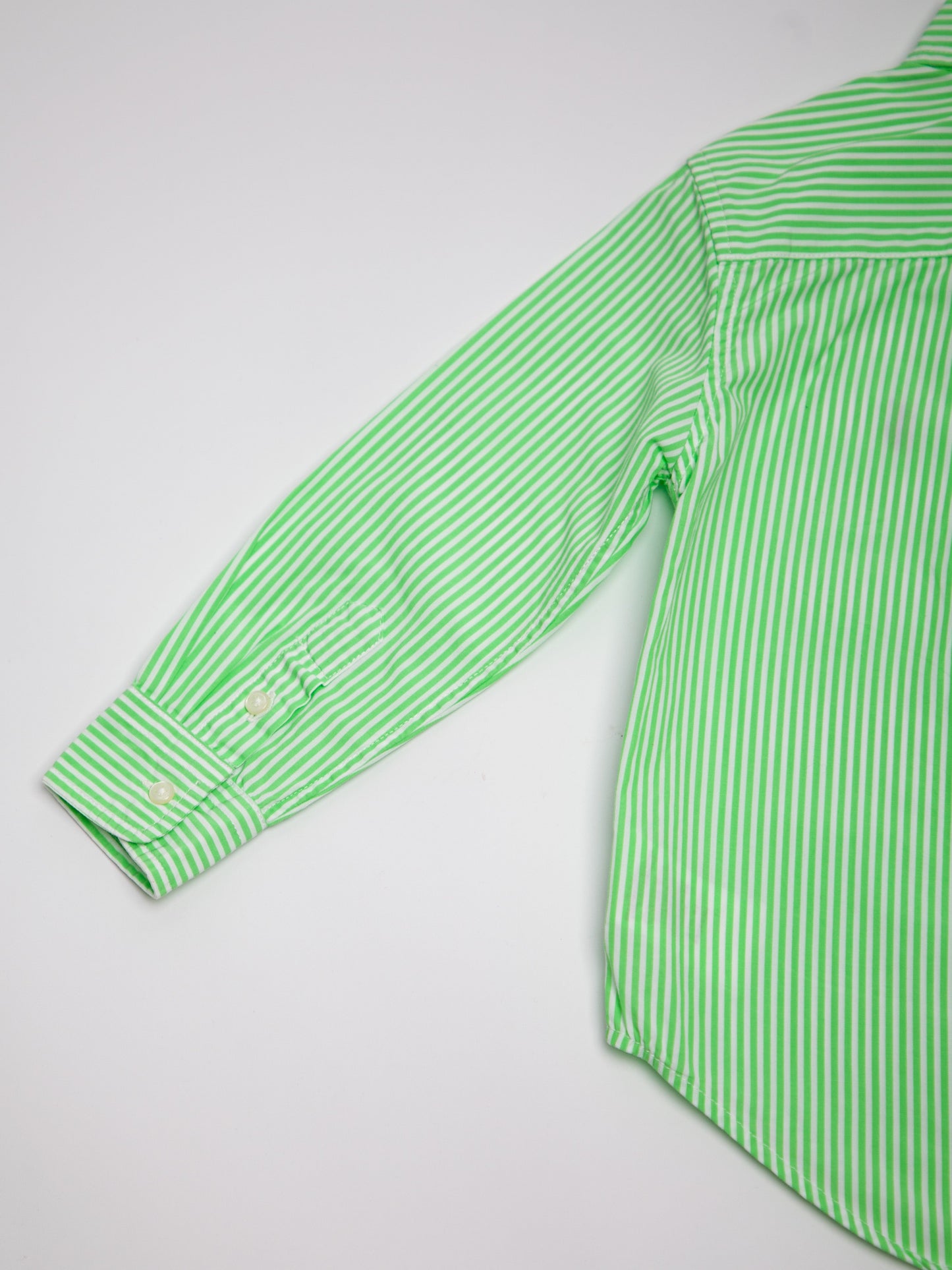 good ralph lauren white cotton striped button-up shirt size 3 for kids