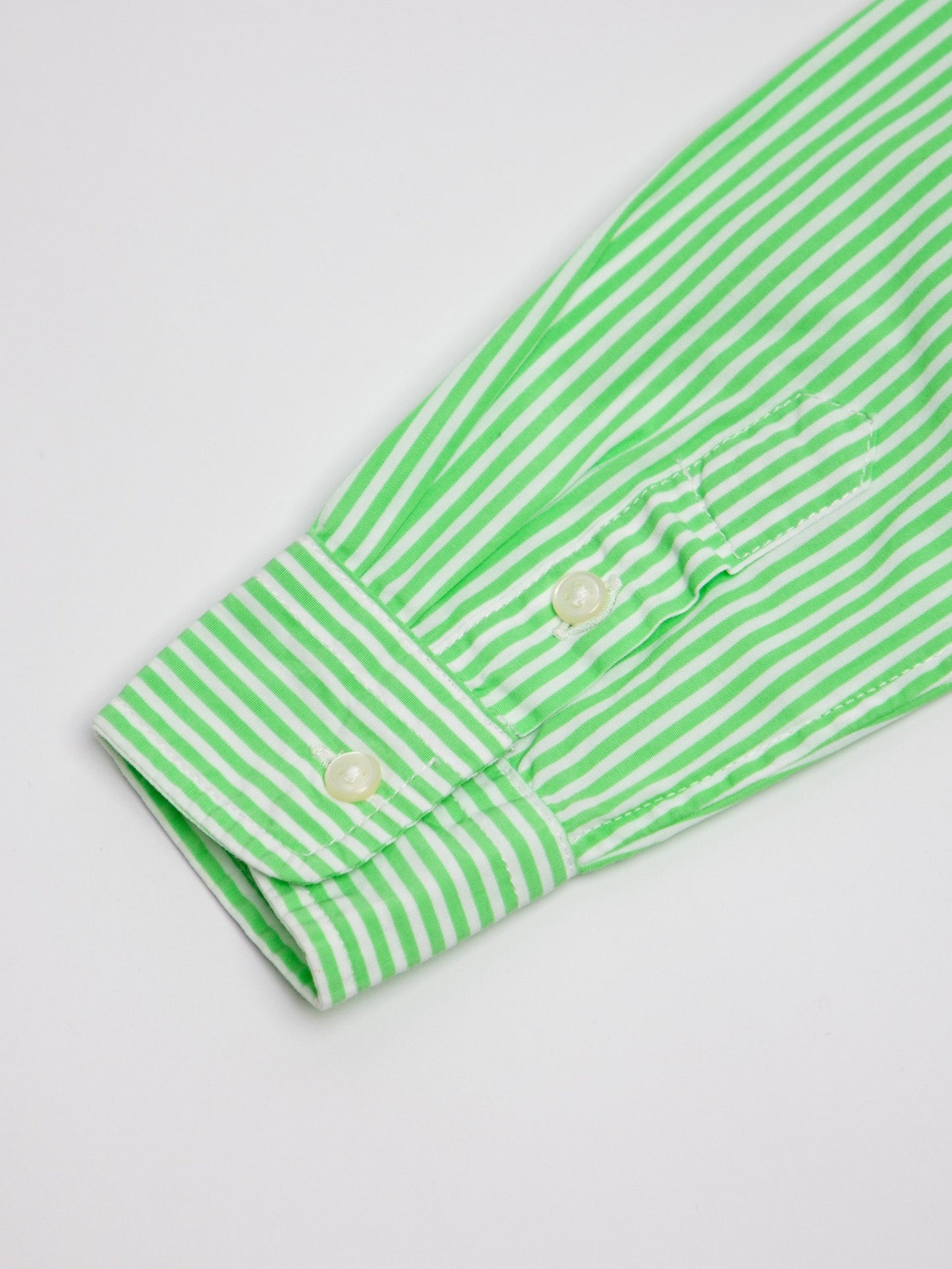 good ralph lauren white cotton striped button-up shirt size 3 for kids
