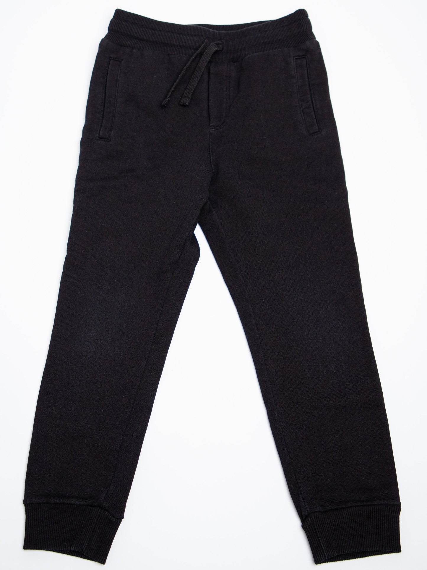 good dolce gabbana black cotton jogger pants for kids size 5