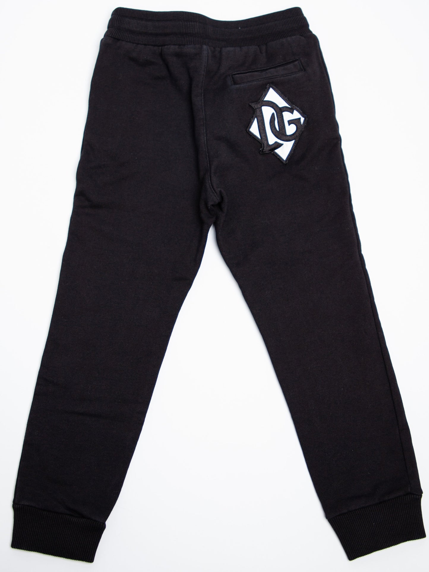 good dolce gabbana black cotton jogger pants for kids size 5