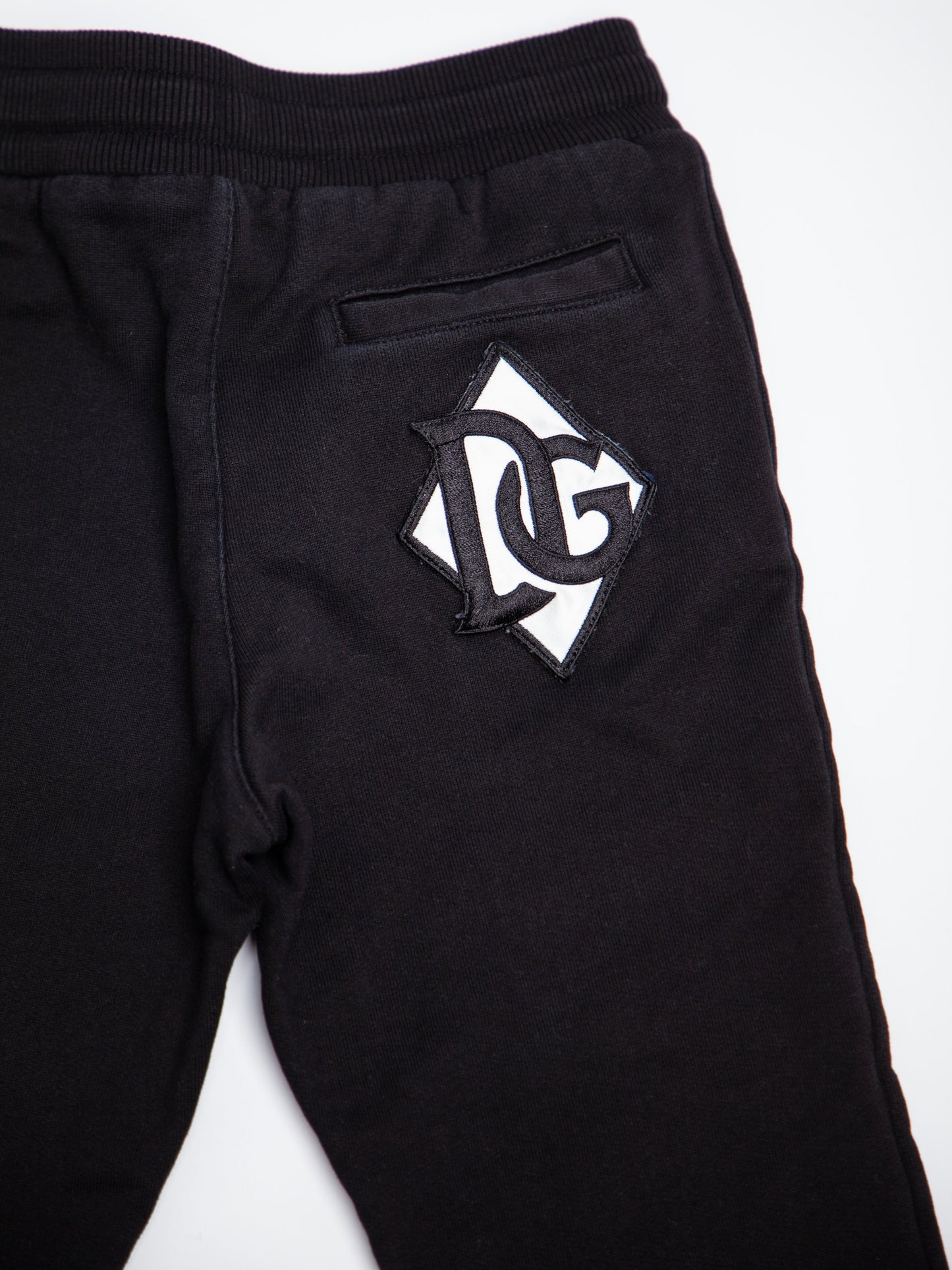 good dolce gabbana black cotton jogger pants for kids size 5