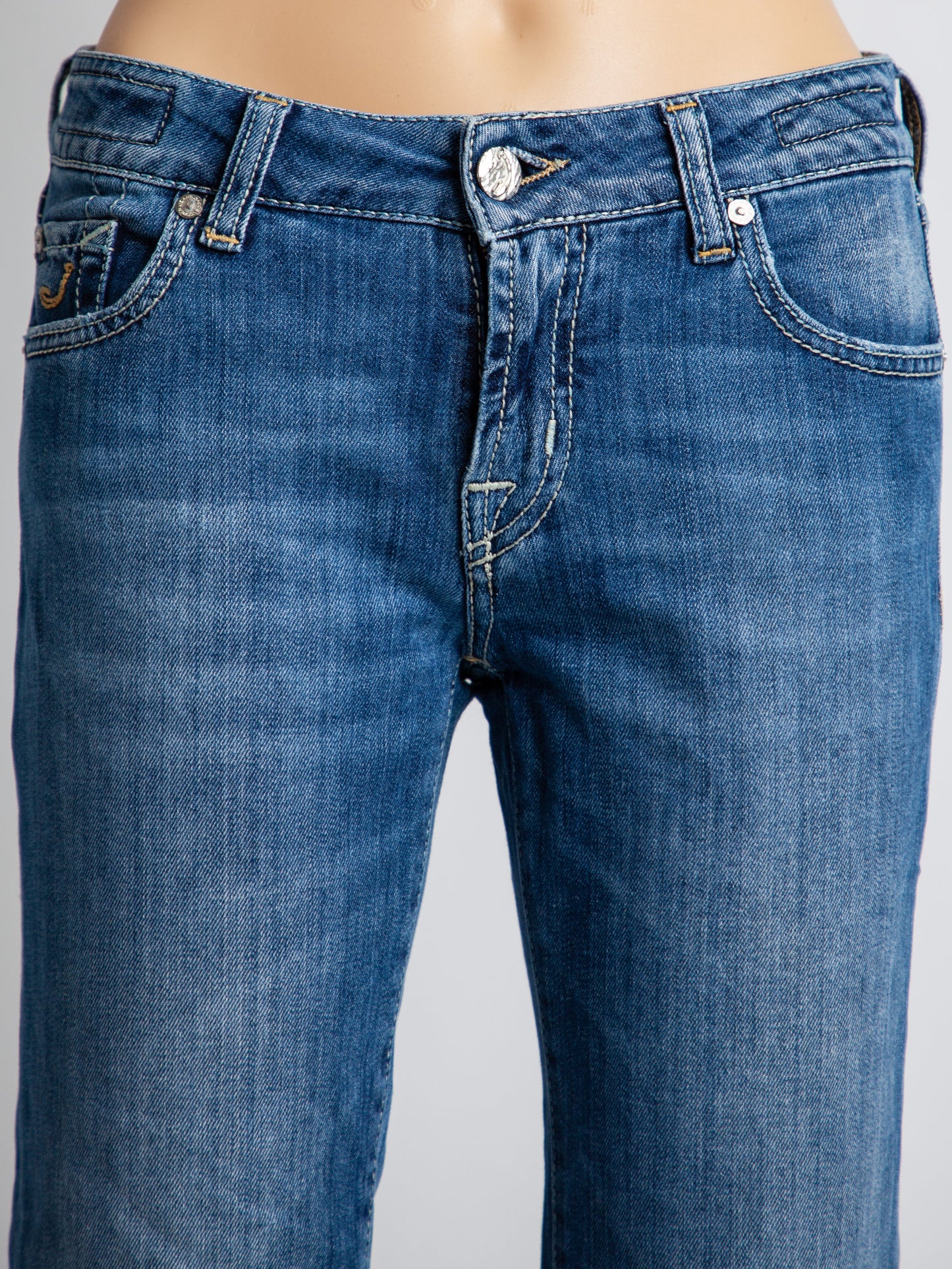 excellent jacob cohen jeans blue cotton size m for women