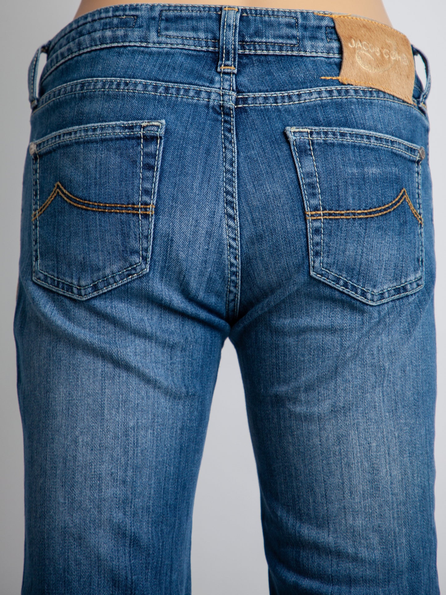 excellent jacob cohen jeans blue cotton size m for women