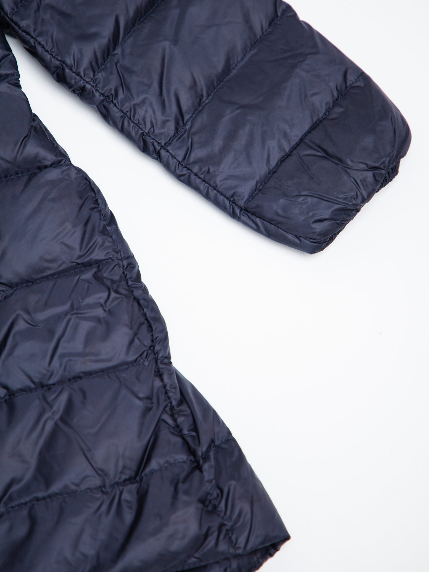good moncler blue quilted hooded coat for kids, size 4