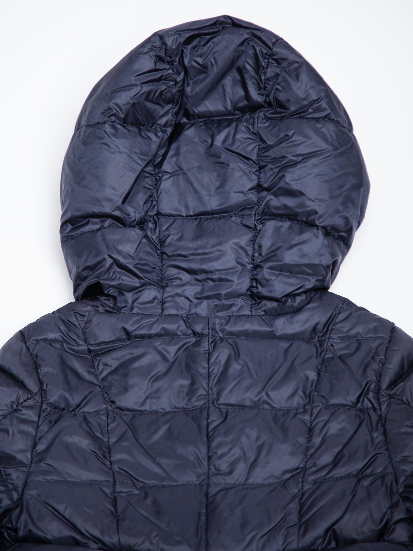 good moncler blue quilted hooded coat for kids, size 4