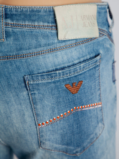 Average Armani Jeans Blue Cotton Denim Size M Women's
