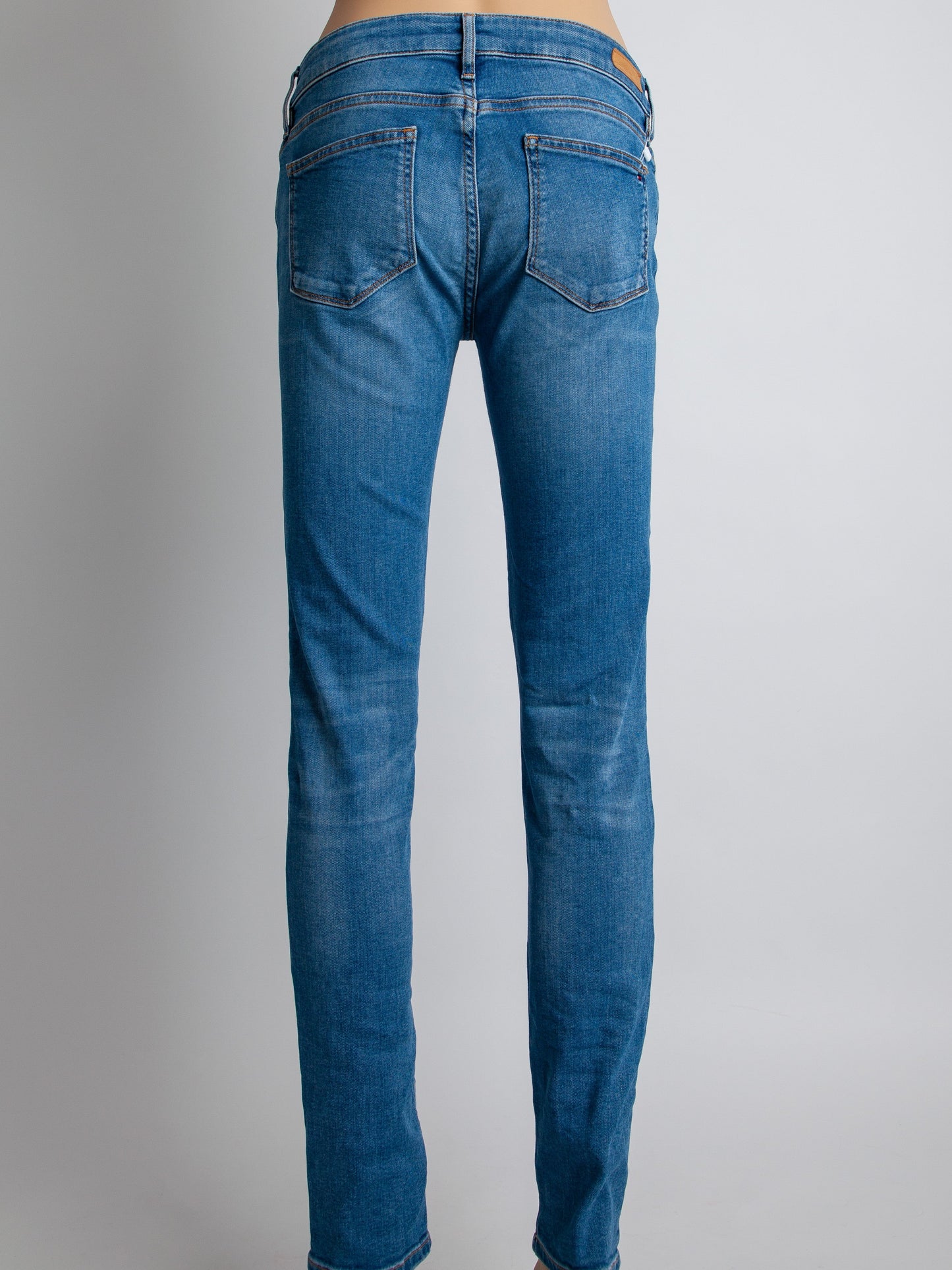 good tommy hilfiger blue cotton slim fit jeans size m for women