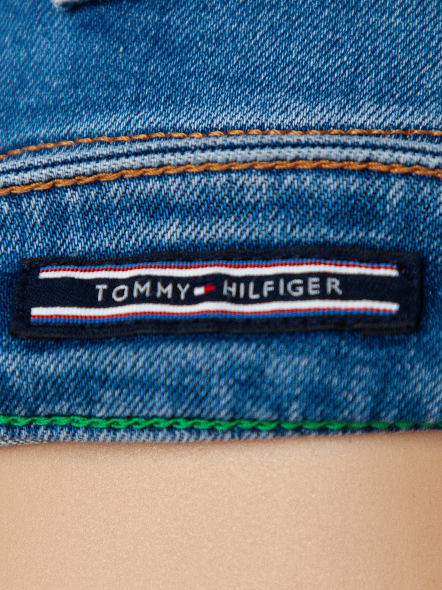 good tommy hilfiger blue cotton slim fit jeans size m for women