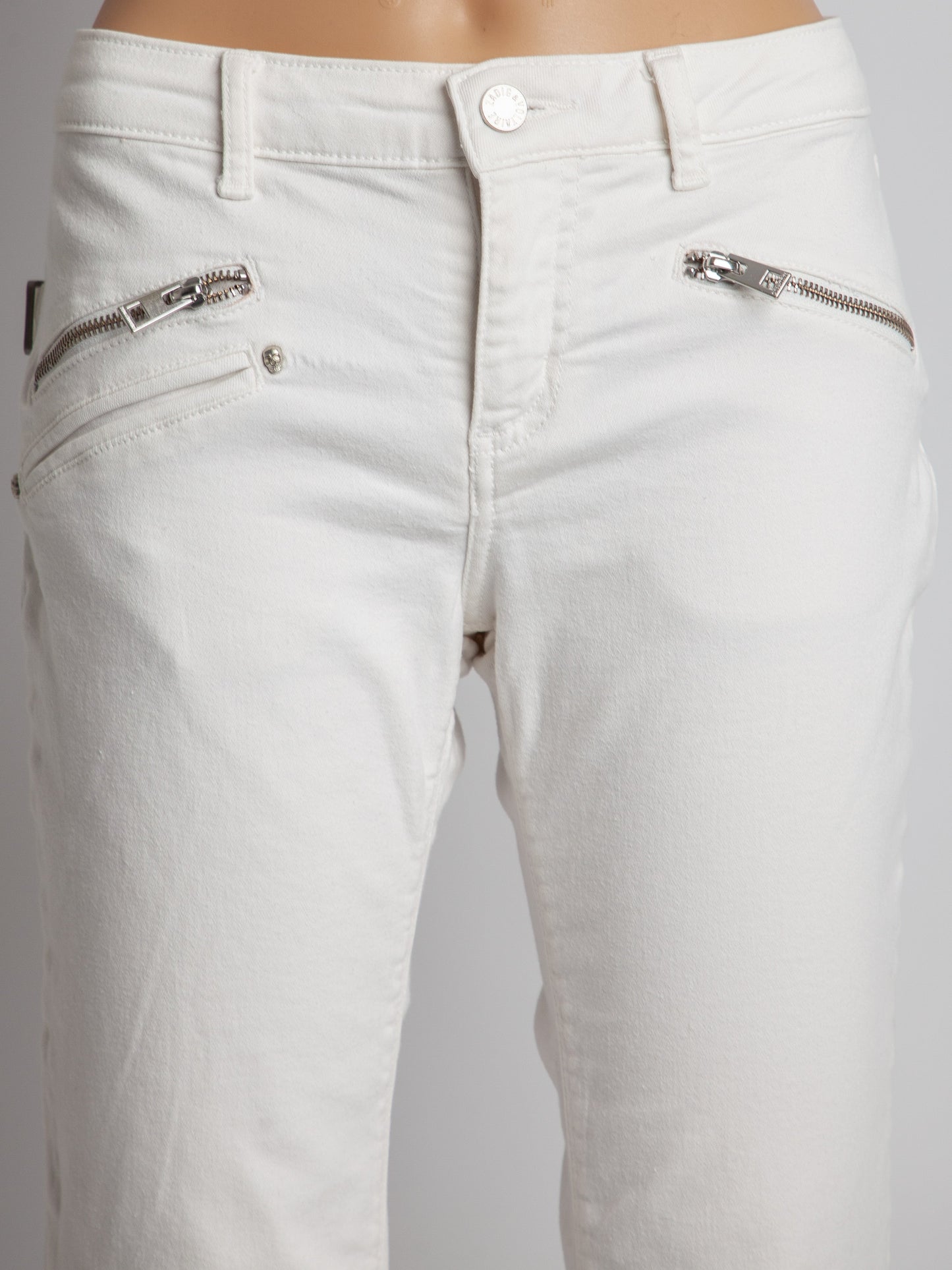 good zadig&voltaire white denim cropped jeans size s frayed hem