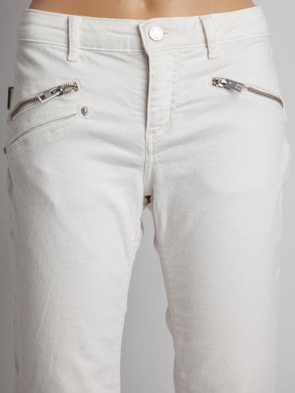 Good Zadig&Voltaire White Denim Cropped Jeans Size S Frayed Hem