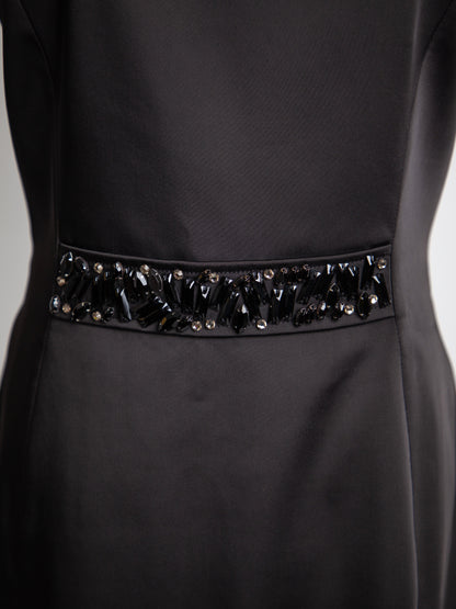NEW Blumarine Black Sleeveless Dress with Beaded Waist