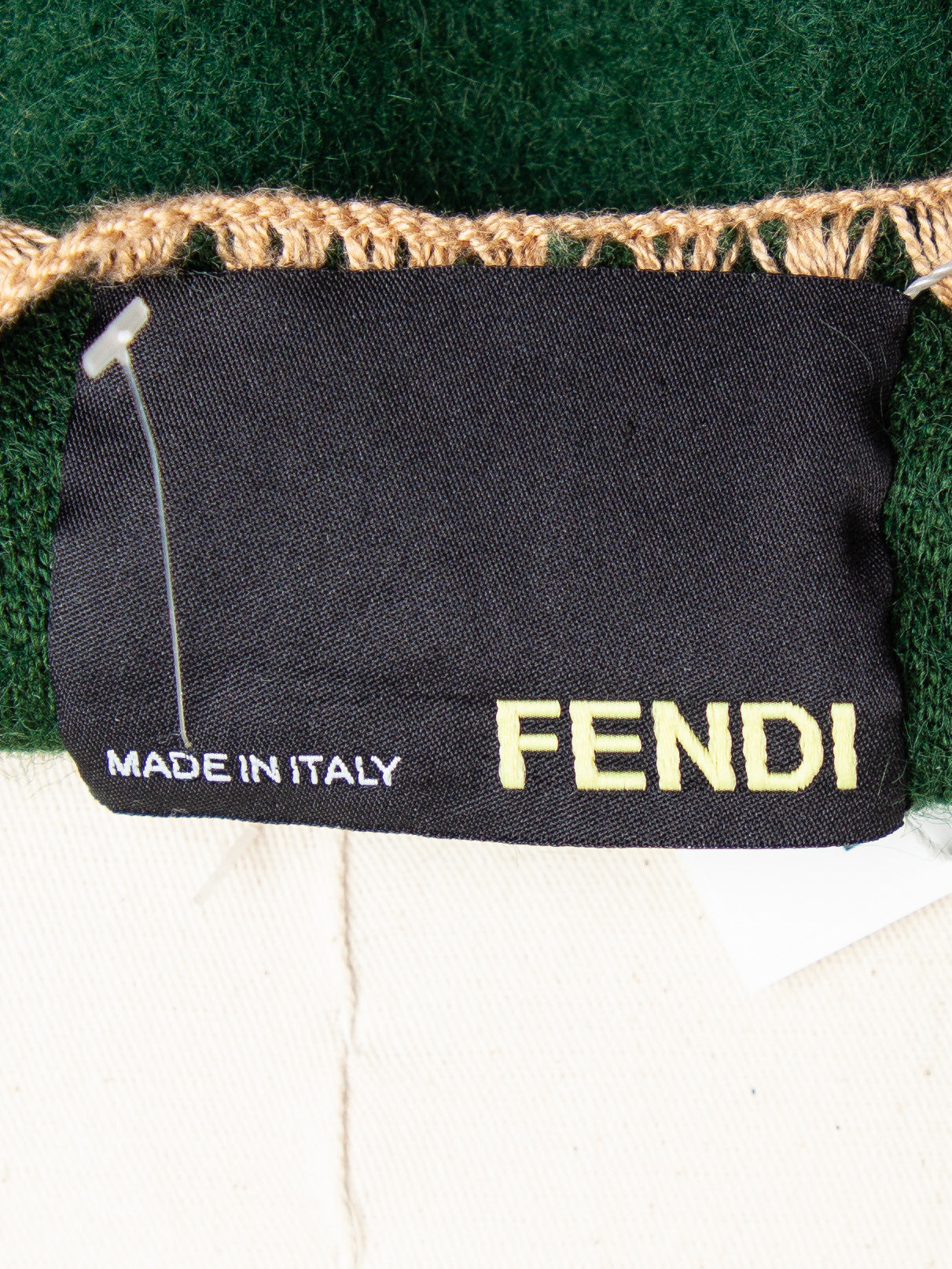 excellent fendi green women's dress size l with textured pockets