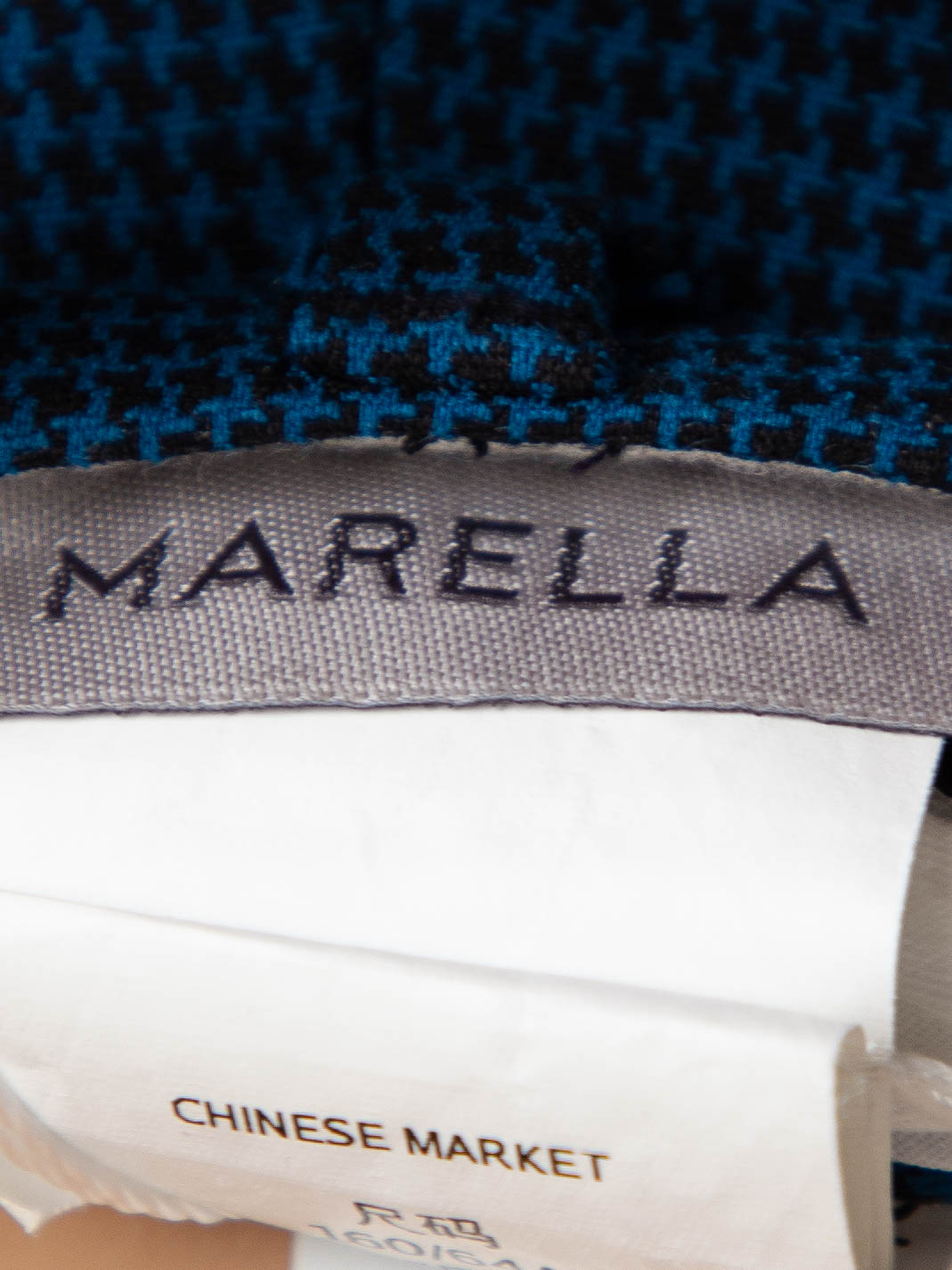 excellent marella blue checkered pants women size n/a nylon