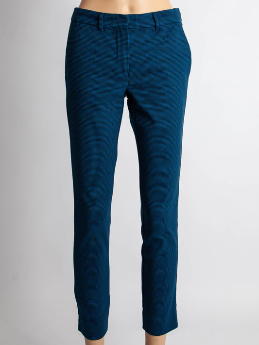 Excellent Marella Blue Checkered Pants Women Size N/A Nylon