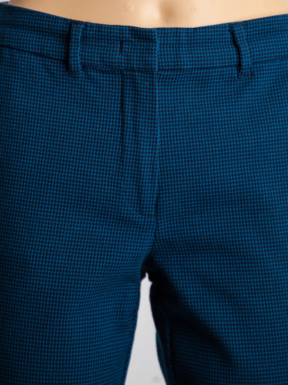 Excellent Marella Blue Checkered Pants Women Size N/A Nylon