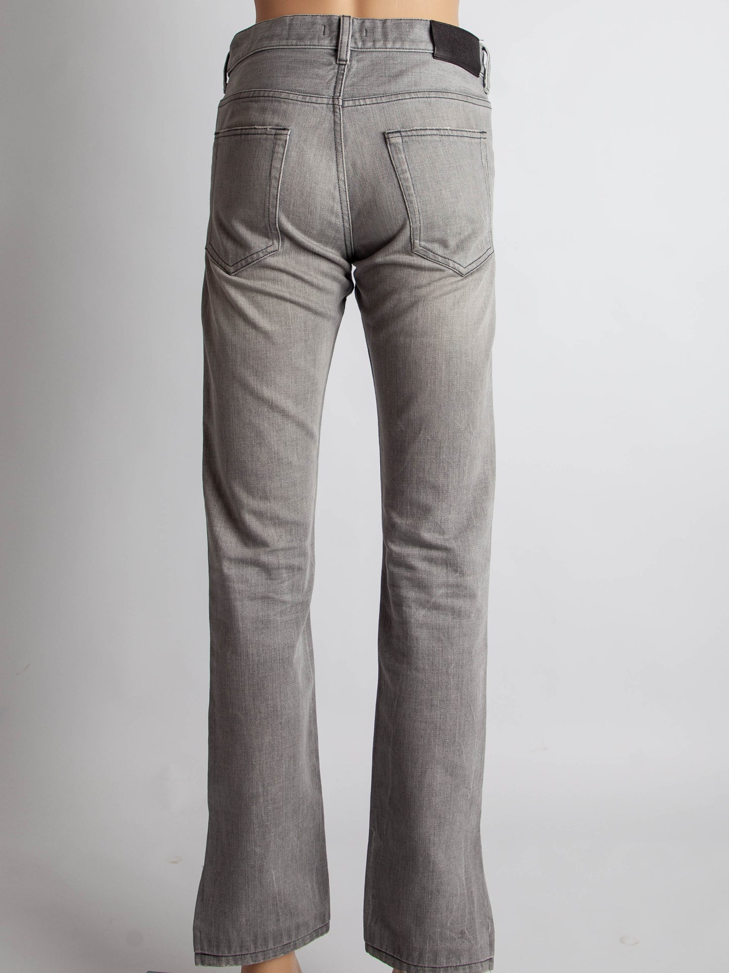excellent prada gray cotton jeans size s with ankle slit detail