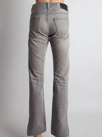 Excellent Prada Gray Cotton Jeans Size S with Ankle Slit Detail