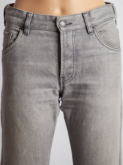 Excellent Prada Gray Cotton Jeans Size S with Ankle Slit Detail