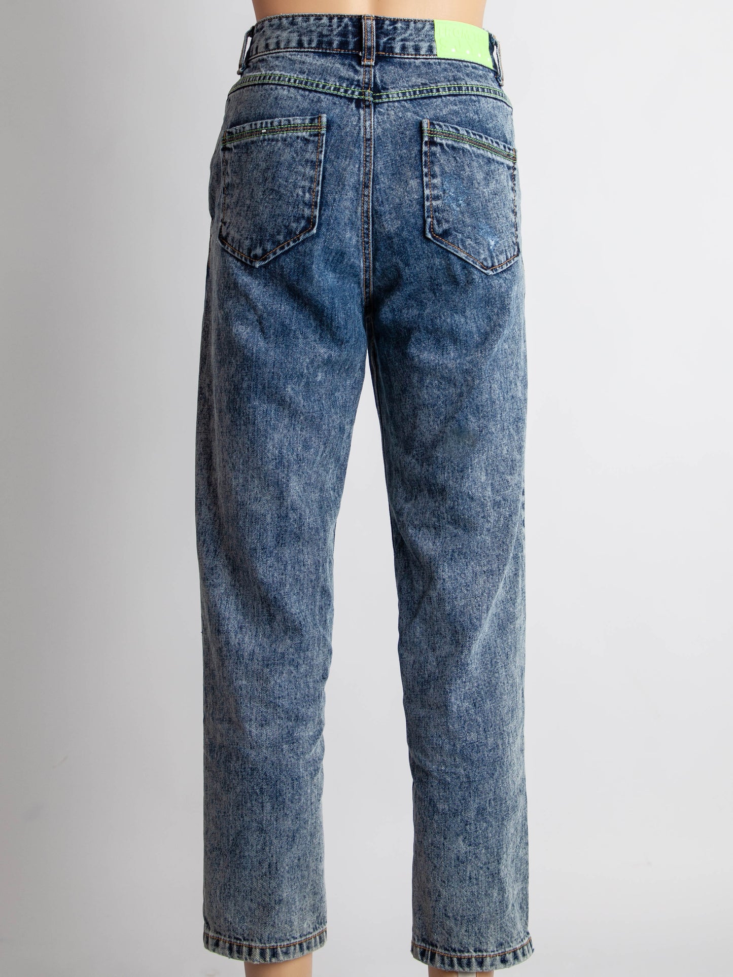 excellent sjyp blue high-waisted denim jeans size xs