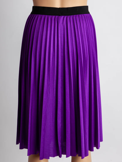 Excellent Pinko Purple Pleated Skirt Size S - Shiny Polyester