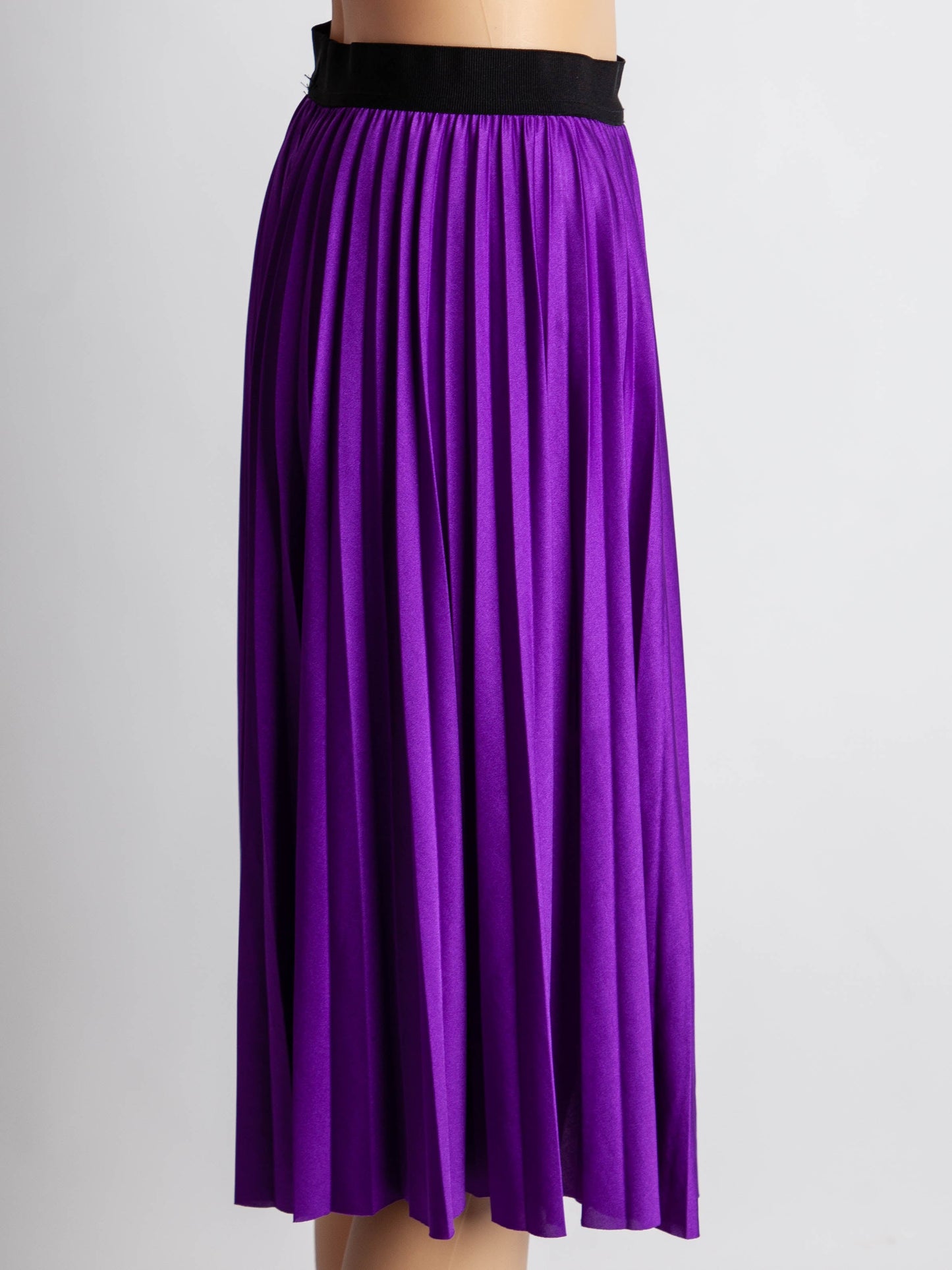 excellent pinko purple pleated skirt size s - shiny polyester